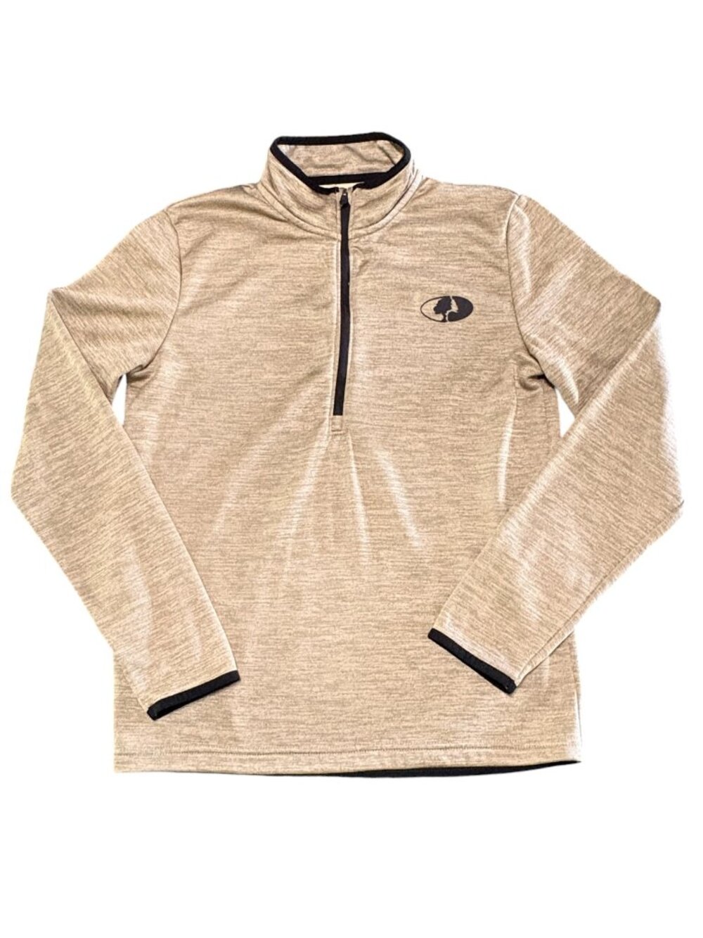 Mossy Oak Tan 1/4 Quarter Zip Pullover Lightweight Outdoor Logo Mens Small